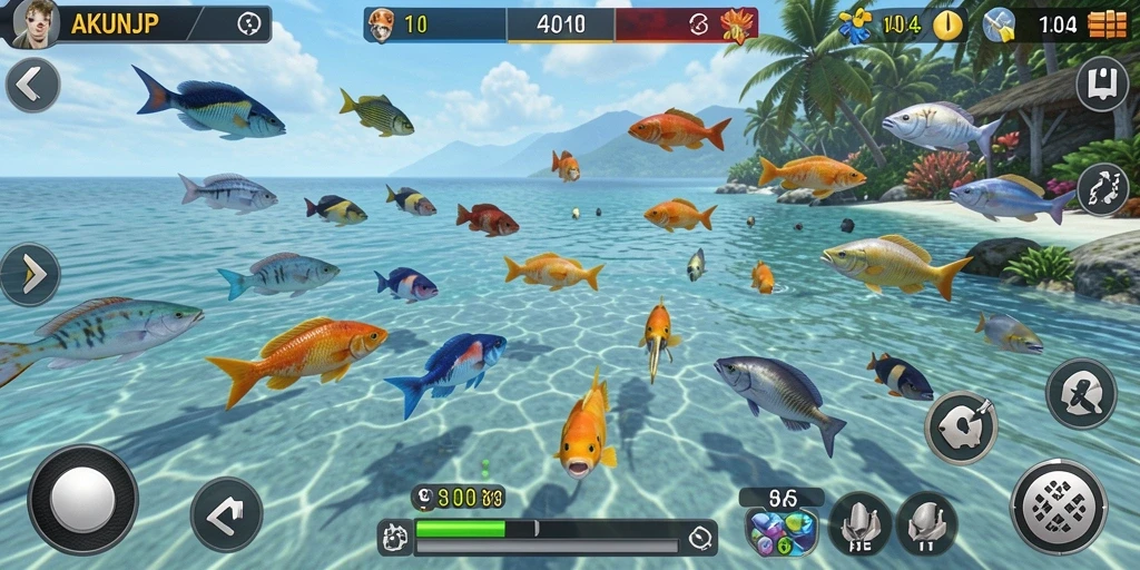 Tampilan gameplay Tembak Ikan yang seru dan penuh warna.