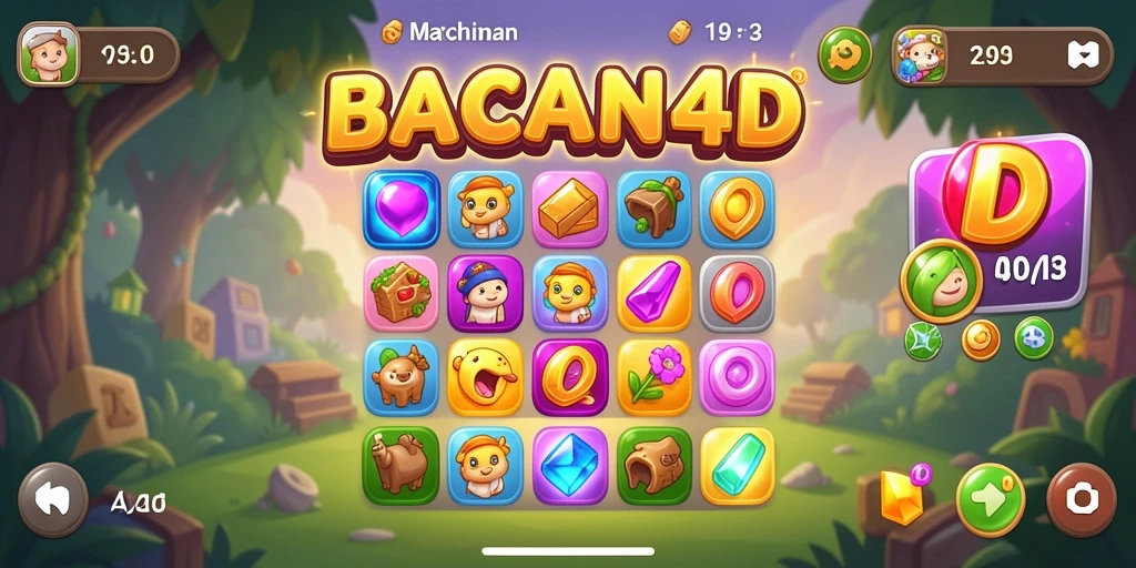 Screenshot gameplay BACAN4D menampilkan keseruan mencocokkan objek.
