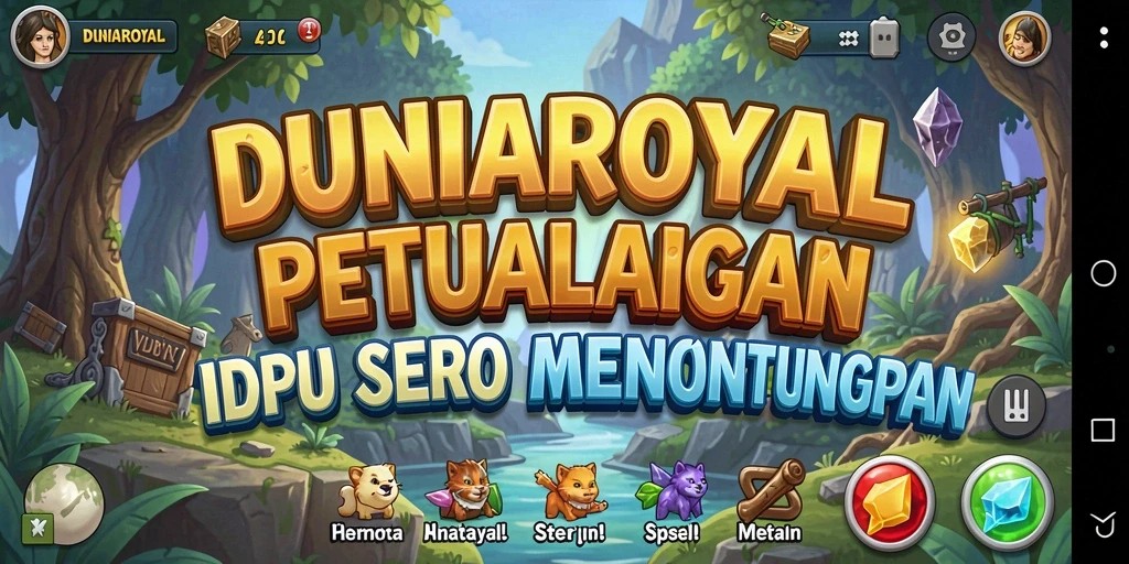 Screenshot DUNIAROYAL menunjukkan gameplay seru dan menawan.