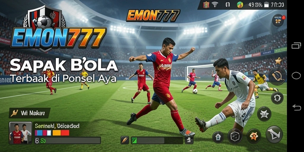 Tampilan gameplay <strong>EMON777</strong> yang mendebarkan dengan aksi sepak bola seru.