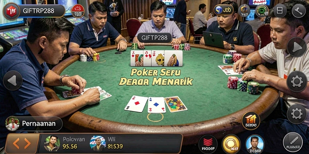 Gameplay seru dalam aplikasi poker GIFTRP288.