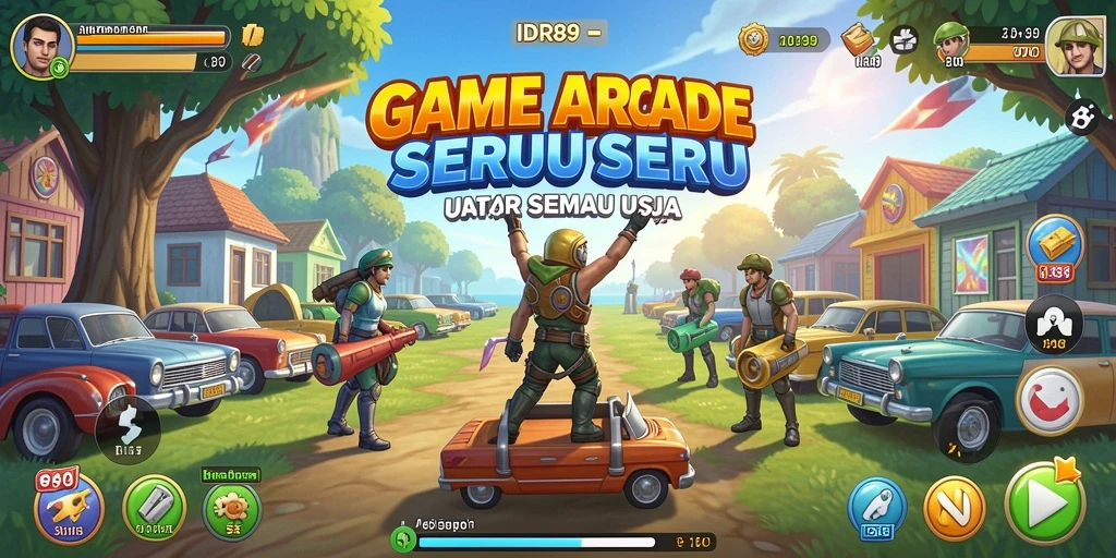 Tampilan gameplay menegangkan dalam permainan arcade IDR89.
