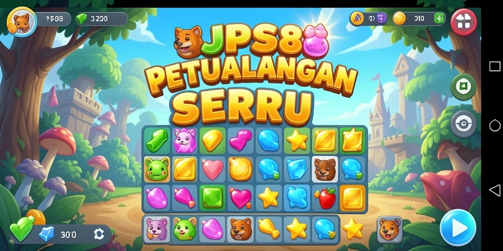 Tampilan gameplay <strong>JPS88</strong> yang seru dengan grafis Match-3 yang menawan.