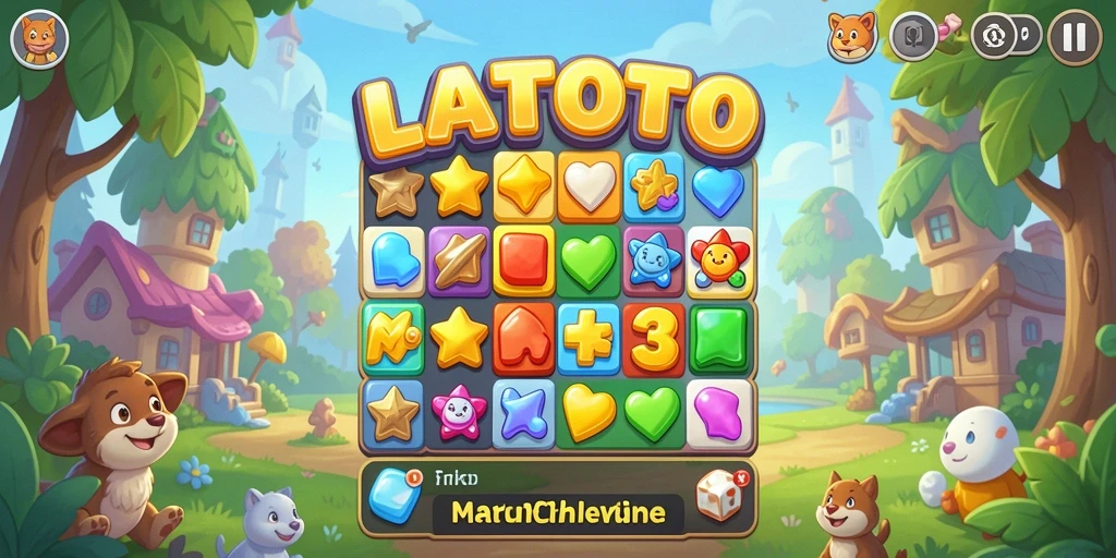 Screenshot LATOTO menampilkan gameplay Match-3 yang menyenangkan.