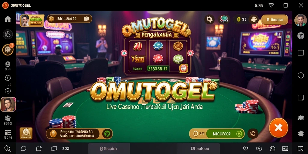 Screenshot gameplay OMUTOGEL Live Casino yang menunjukkan dealer interaktif.