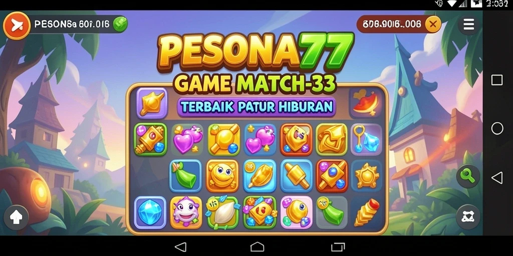 Gameplay PESONA77 dengan grafis cerah dan tantangan seru.