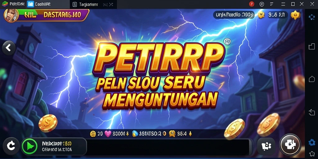 Screenshot utama PETIRRP dengan gameplay Slot yang mendebarkan.