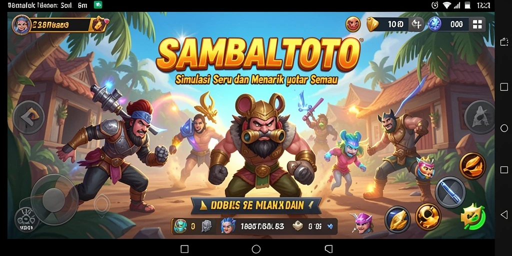 Tampilan permainan <strong>SAMBALTOTO</strong> yang menggambarkan simulasi kehidupan yang realistis.