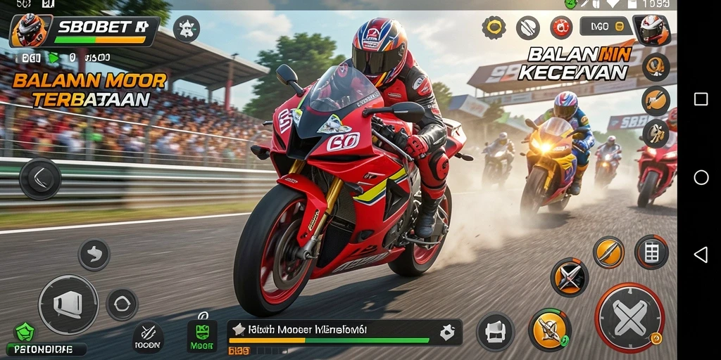Screenshot menampilkan balapan seru dalam SBOBET dengan grafis menakjubkan.