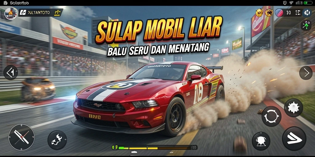 Tangkapan layar dari gameplay balapan yang intens di SULTANTOTO.