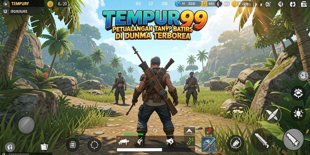 Tangkapan layar dari gameplay TEMPUR99 yang menampilkan eksplorasi dunia terbuka.