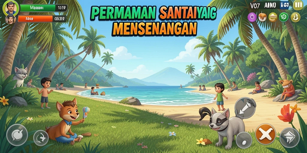 Tampilan permainan V07 dengan gameplay yang menarik dan santai.