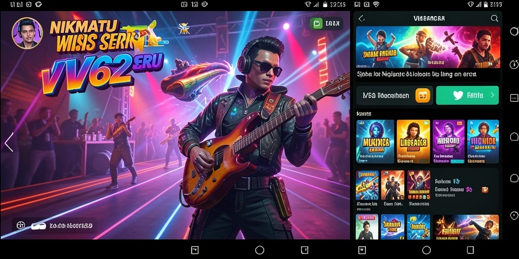Tampilan gameplay VV62 dengan pengalaman musik interaktif.