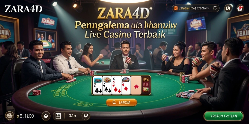 Tampilan gameplay Live Casino ZARA4D dengan dealer interaktif.